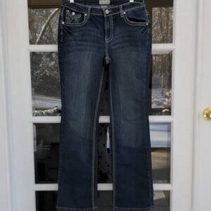 Earl Jeans Women 10 Blue Bootcut Mid-Rise Dark Wash Denim Pants‎